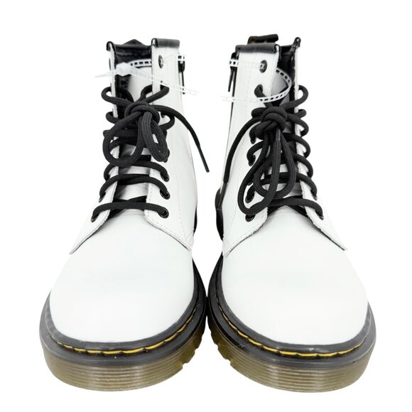 Dr. Martens Girls White Leather Boots Size 3 US With Zipper & Lace Closure NWOB - Picture 4 of 12